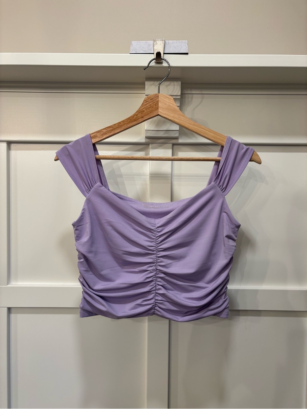 Abercrombie & Fitch Lilac Ruched Crop Tank - Size Medium